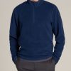 Men American Tall Hoodies + Sweatshirts | Half Zip Polar Men'S Tall Fleece Pullover In Midnight Blue