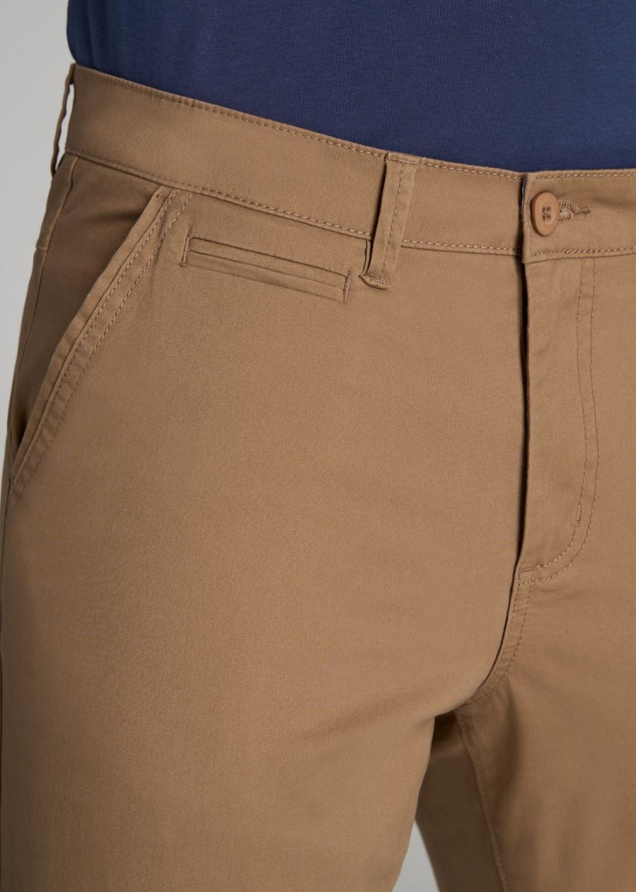 Men American Tall Pants + Chinos | Carman Tapered Chinos In Pants For Tall Men Russet Brown