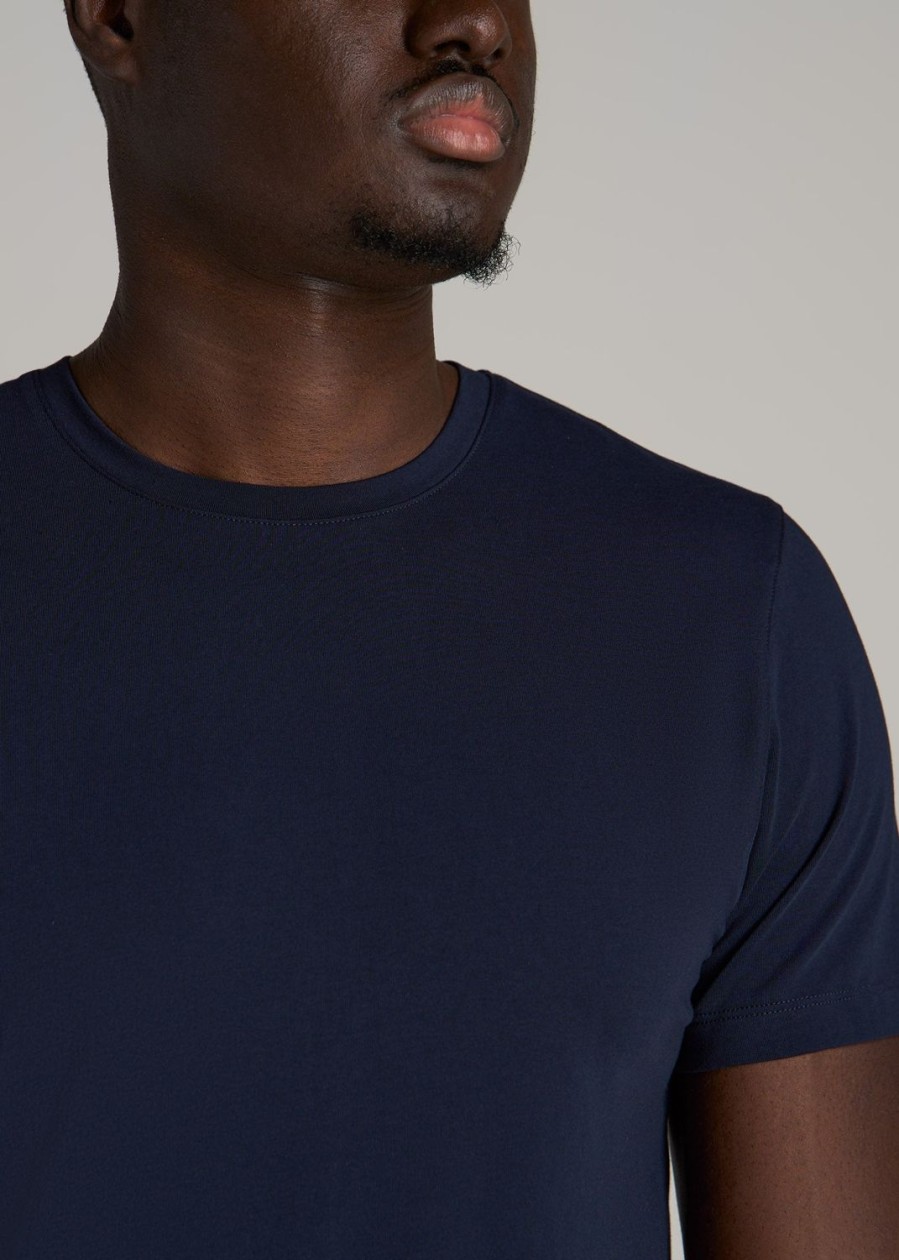 Men American Tall Tees + Tanks | Stretch Cotton Modern-Fit T-Shirt For Tall Men In True Navy