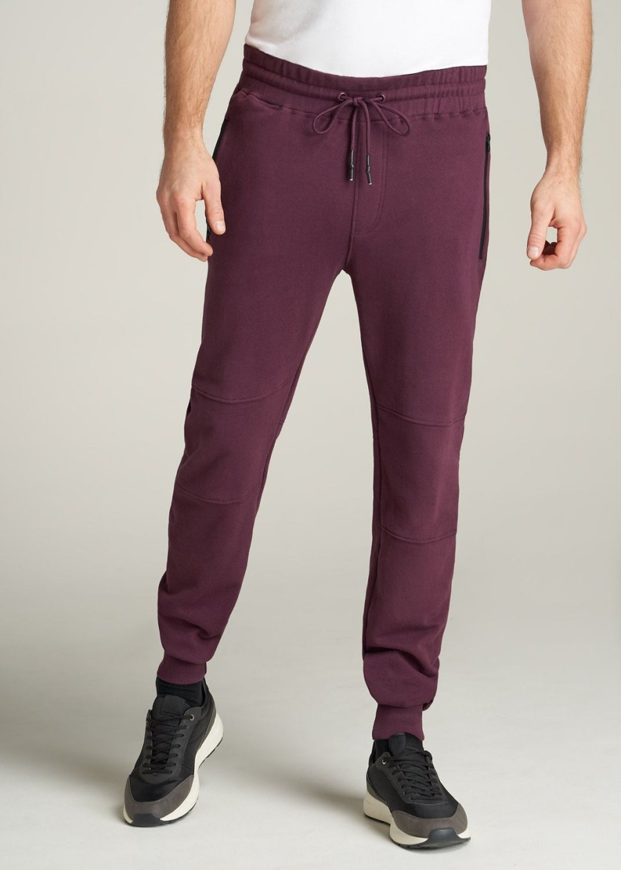 Men American Tall Athletic Pants | Wearever French Terry Men'S Tall Joggers In Maroon