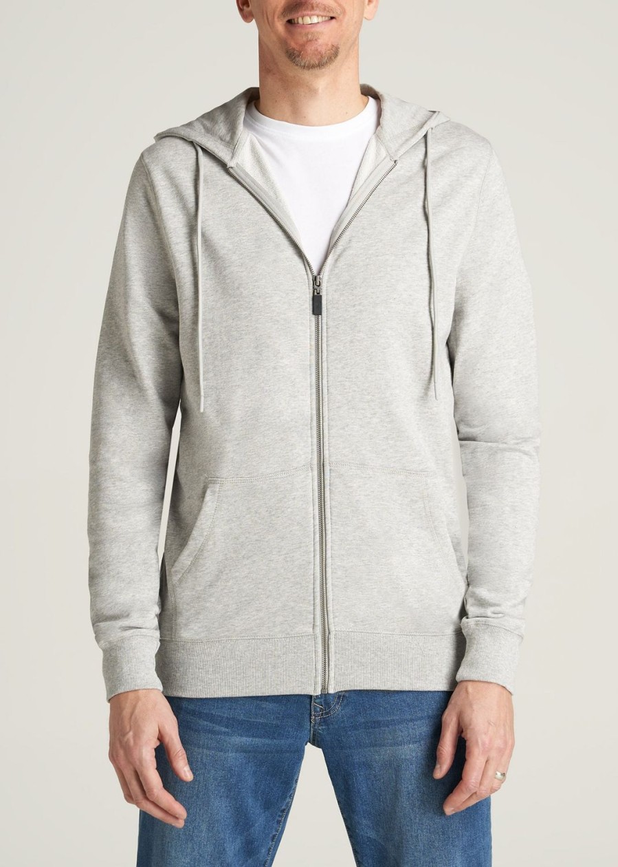 Men American Tall Hoodies + Sweatshirts | Wearever French Terry Full-Zip Men'S Tall Hoodie In Grey Mix