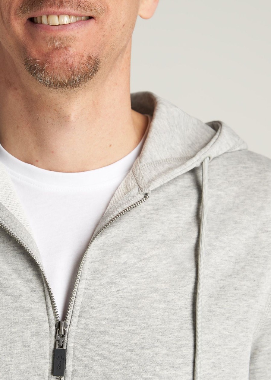 Men American Tall Hoodies + Sweatshirts | Wearever French Terry Full-Zip Men'S Tall Hoodie In Grey Mix