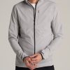 Men American Tall Jackets + Coats | Tall Men'S Softshell Jacket For Outdoor Training In Light Grey