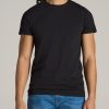 Men American Tall Tees + Tanks | Modern-Fit Garment Dyed Cotton Men'S Tall T-Shirt In Black