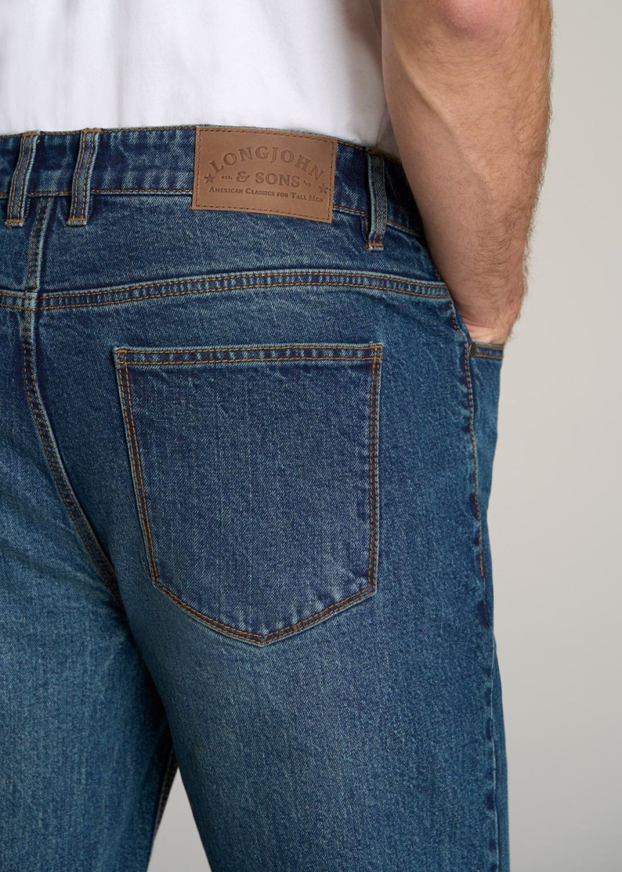 Men American Tall Jeans | Lj&S Straight Leg Jeans For Tall Men In Machine Blue