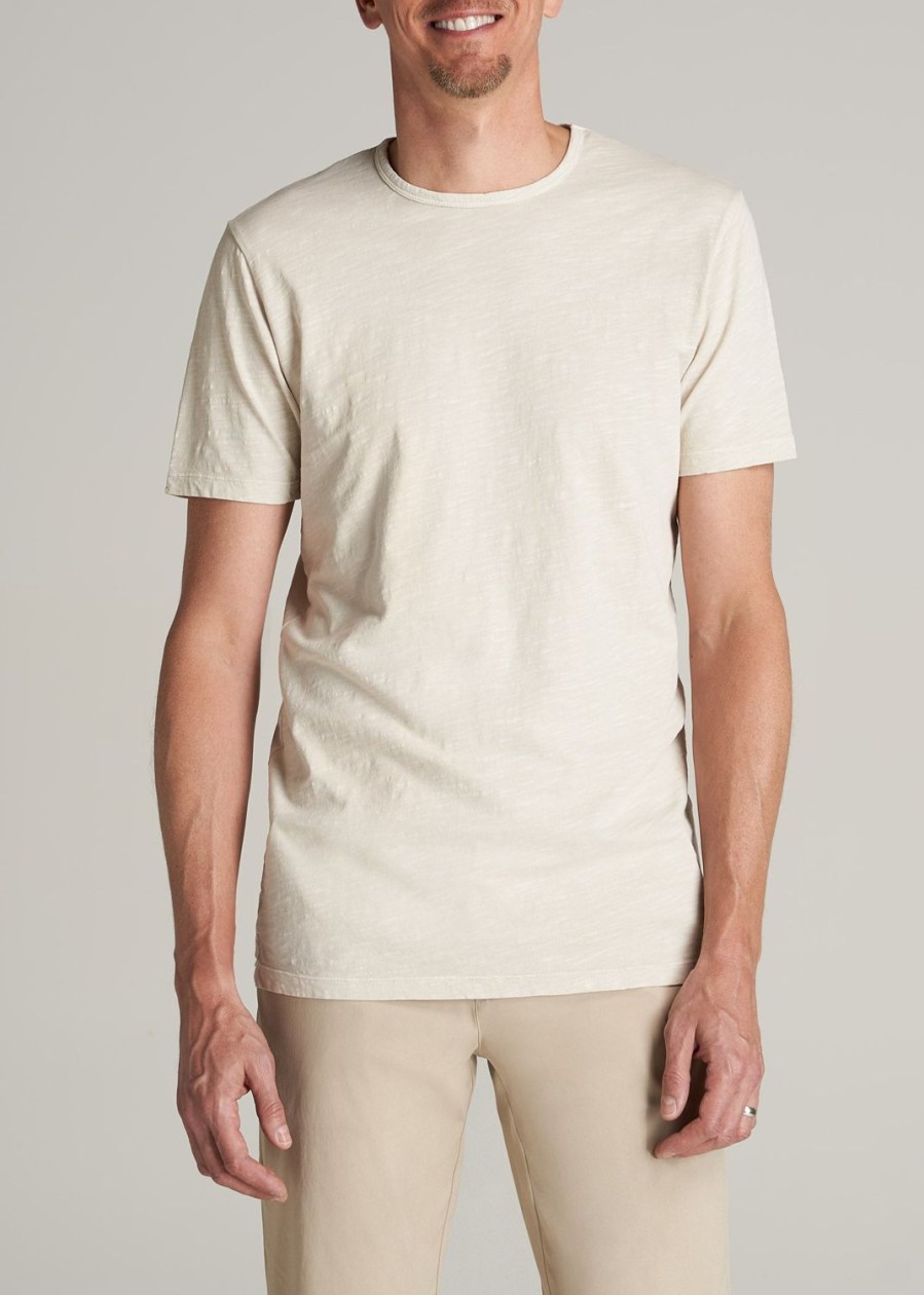 Men American Tall Tees + Tanks | Regular-Fit Slub Tee In Tall Men'S Shirts Oatmeal