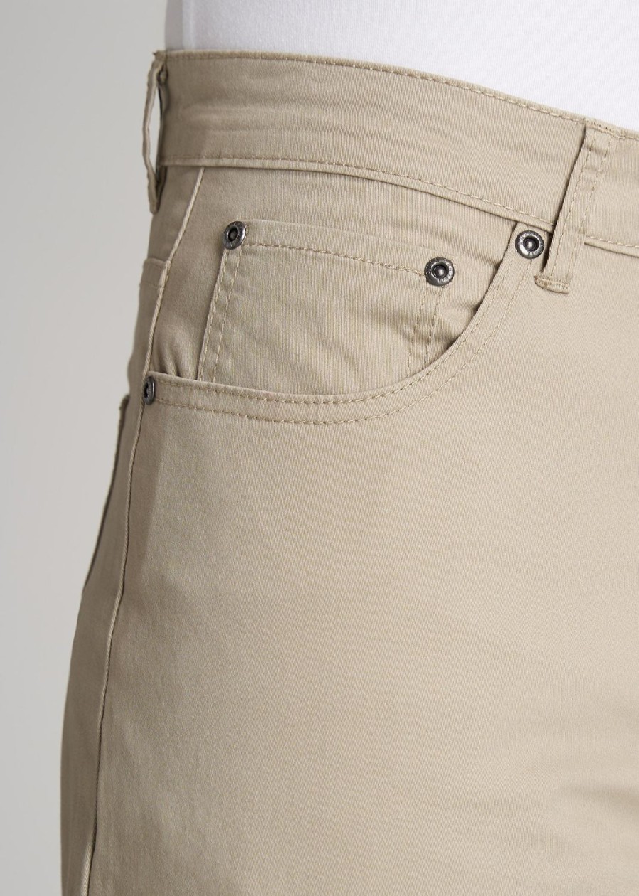 Men American Tall Pants + Chinos | Carman Tapered Fit Five Pocket Pants For Tall Men In Desert Khaki