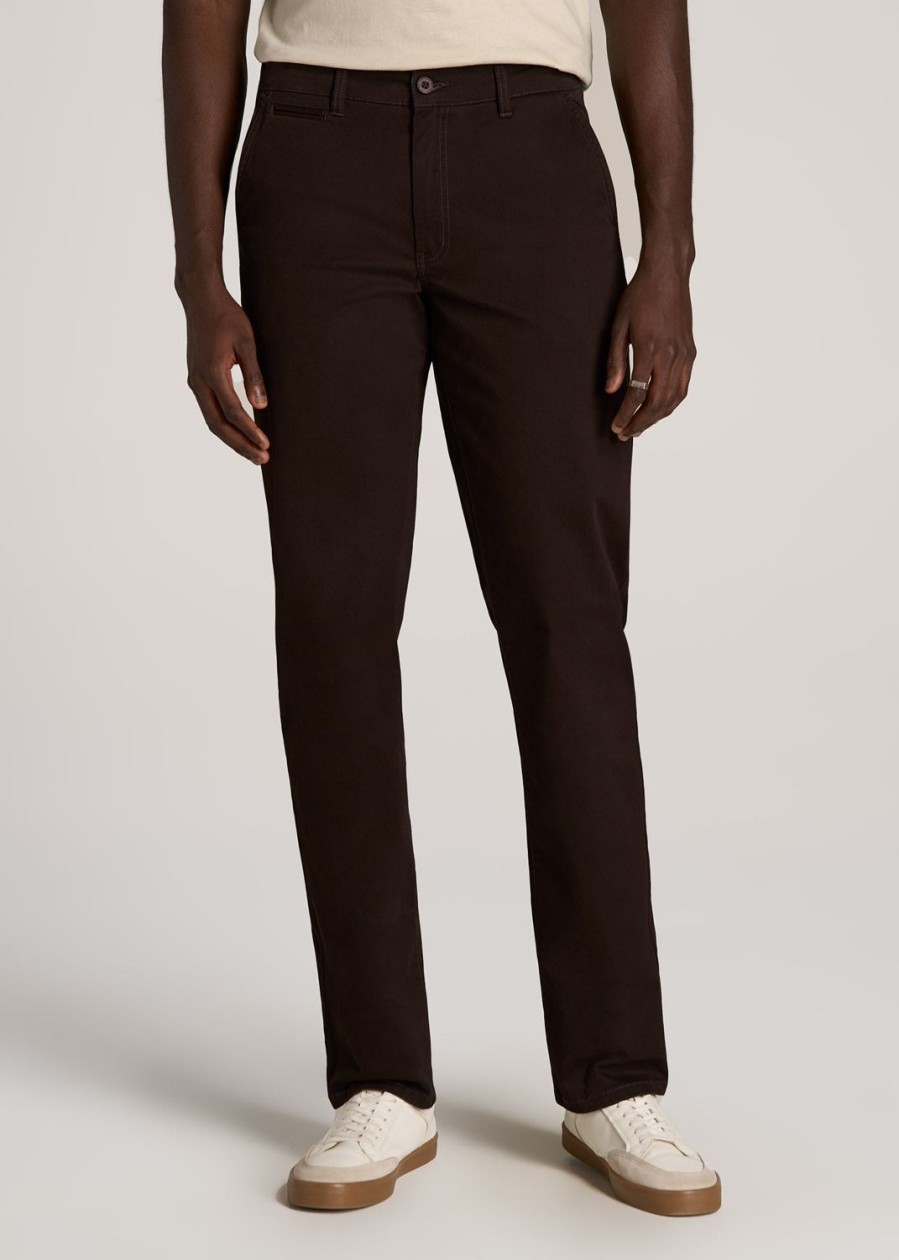 Men American Tall Pants + Chinos | Carman Tapered Chinos In Pants For Tall Men Chocolate