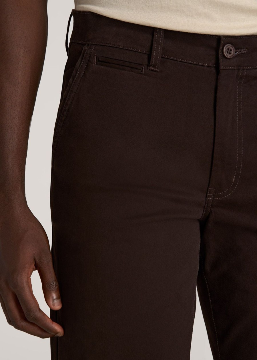 Men American Tall Pants + Chinos | Carman Tapered Chinos In Pants For Tall Men Chocolate