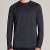 Men American Tall Long Sleeve Tees + Thermals | A.T. Performance Modern-Fit Raglan Shirt For Tall Men In Charcoal Mix