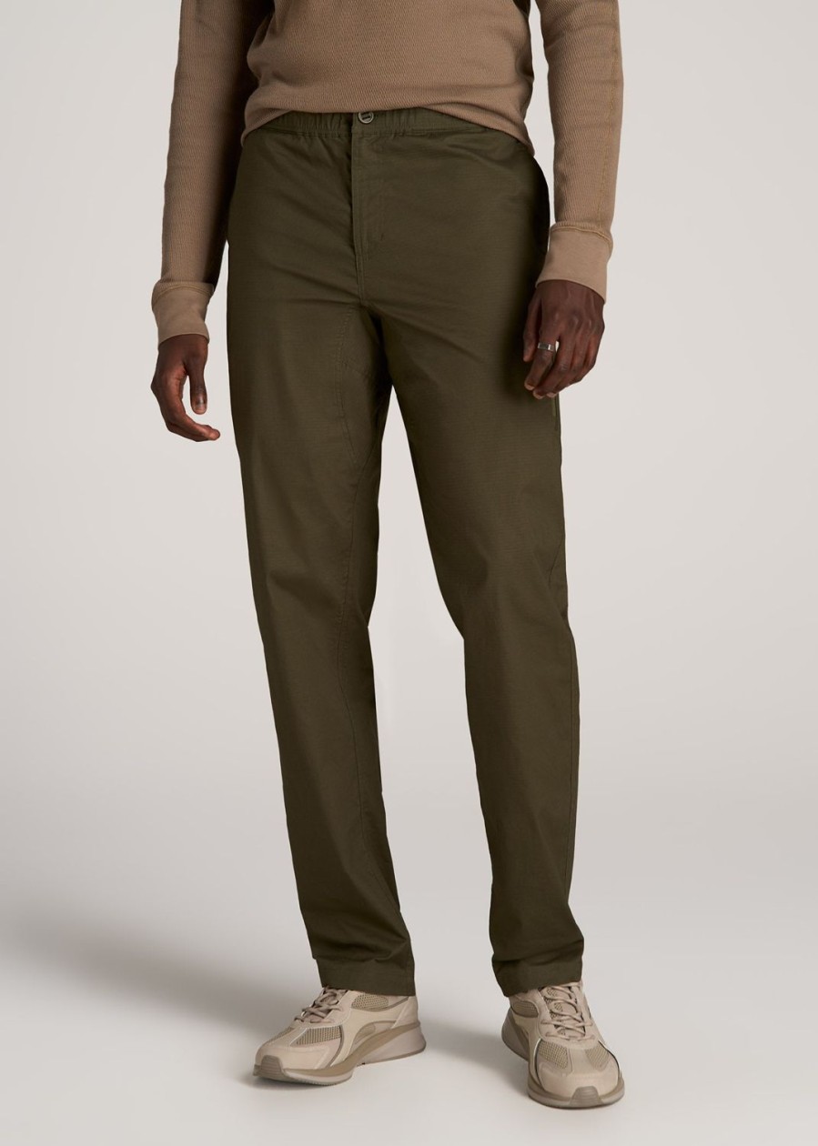 Men American Tall Pants + Chinos | Tapered-Fit Ripstop Pants For Tall Men In Oregano