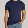 Men American Tall Tees + Tanks | The Essential Slim-Fit Crewneck Men'S Tall Tees In Navy