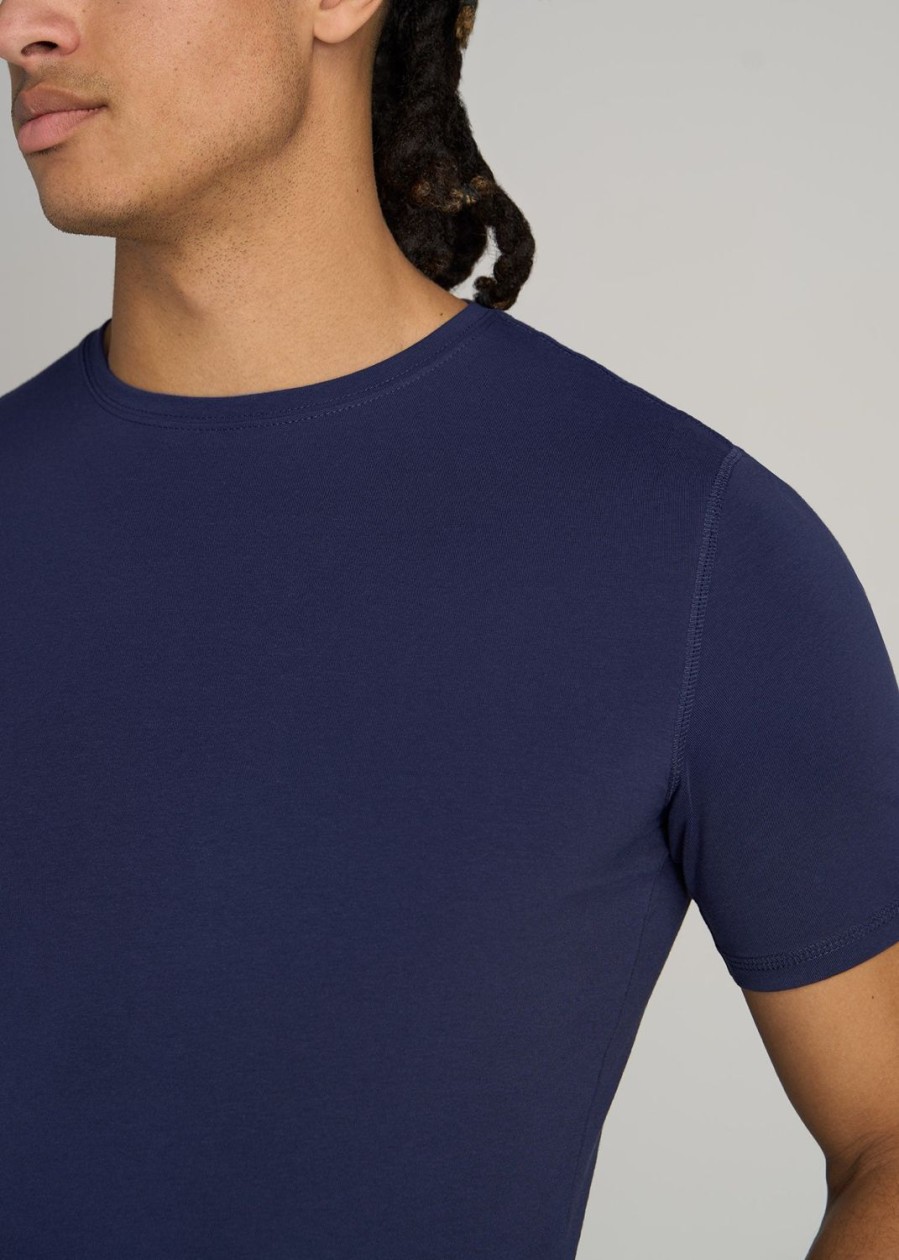 Men American Tall Tees + Tanks | The Essential Slim-Fit Crewneck Men'S Tall Tees In Navy