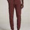 Men American Tall Athletic Pants | Wearever Fleece Cargo Jogger For Tall Men In Cherry Brown