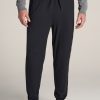 Men American Tall Athletic Pants | Weekender Stretch Lounge Joggers For Tall Men In Black