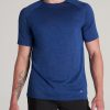 Men American Tall Tees + Tanks | A.T. Performance Modern-Fit Raglan Short Sleeve Tee For Tall Men In Tech Blue Mix