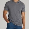 Men American Tall Polos | Slub Men'S Tall Polo Shirt In Slate