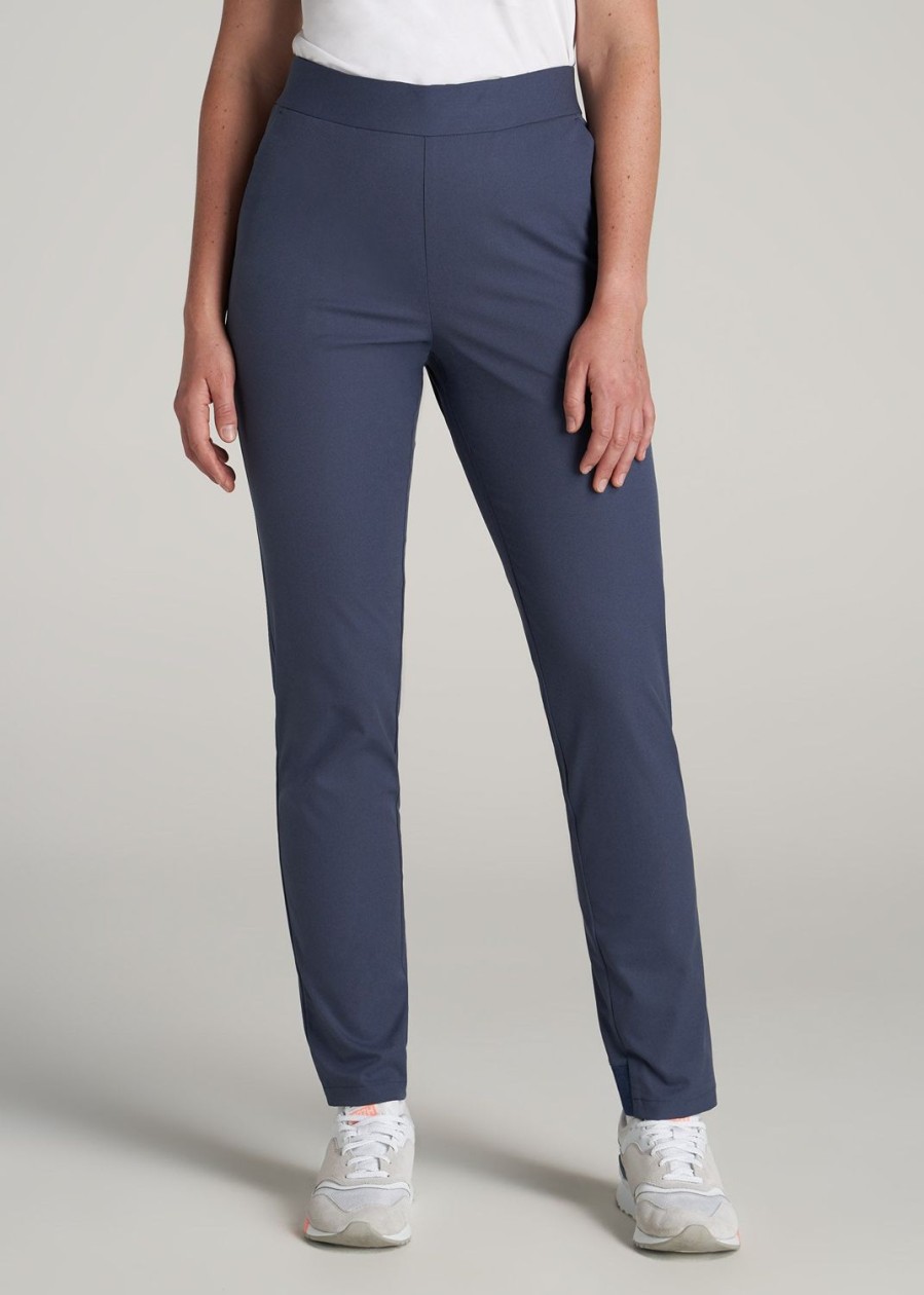 Women American Tall Pants + Trousers | Pull-On Traveler Pants For Tall Women In Smoky Blue