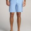 Men American Tall Shorts | Swim Shorts For Tall Men In Sky Blue Stripe