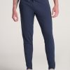 Men American Tall Athletic Pants | Slim-Fit Lightweight French Terry Joggers For Tall Men In Marine Navy