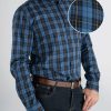 Men American Tall Button Shirts | Soft-Wash Tall Button-Up Shirt In Marine Blue & Yellow Plaid Marine Blue/Yellow Plaid