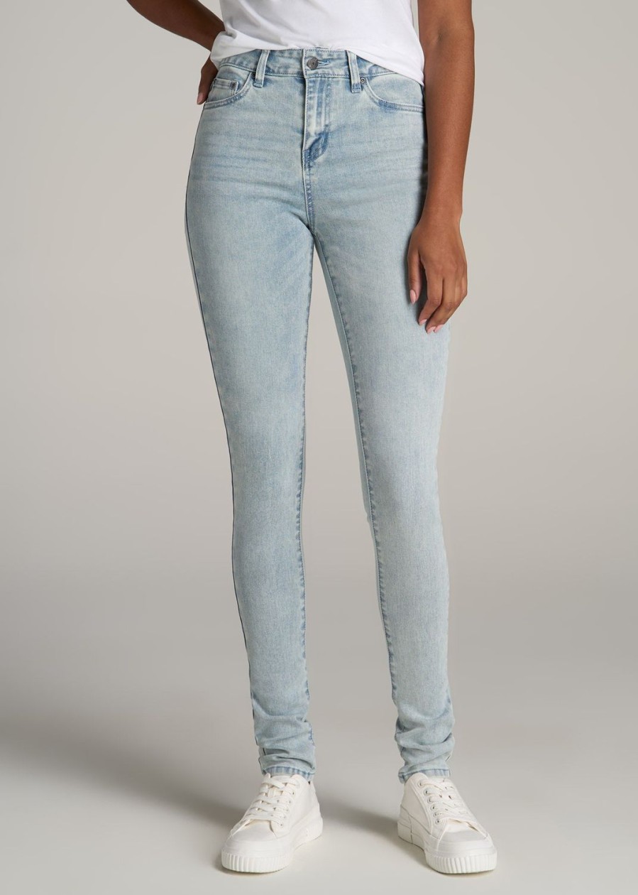 Women American Tall Jeans + Denim | Georgia High Rise Skinny Tall Women'S Jeans In Light Sunwashed Blue