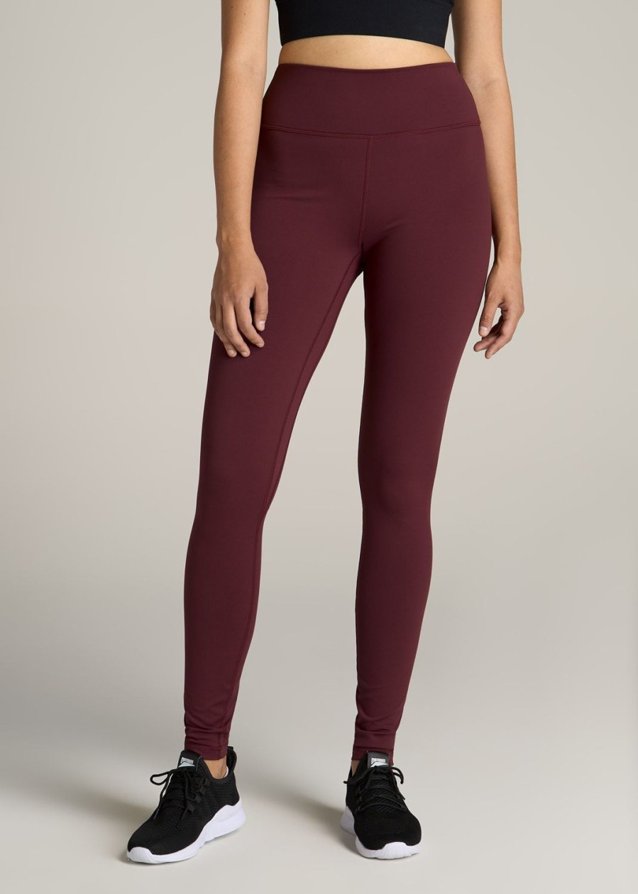 Women American Tall Athletic Pants | Movement High Rise Cheeky Leggings For Tall Women In Dark Cherry