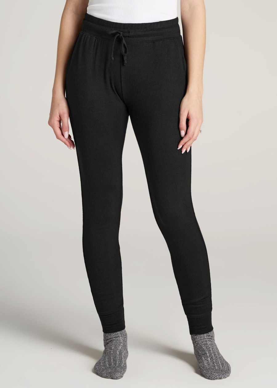 Women American Tall Athletic Pants | Cozy Lounge Joggers For Tall Women In Black