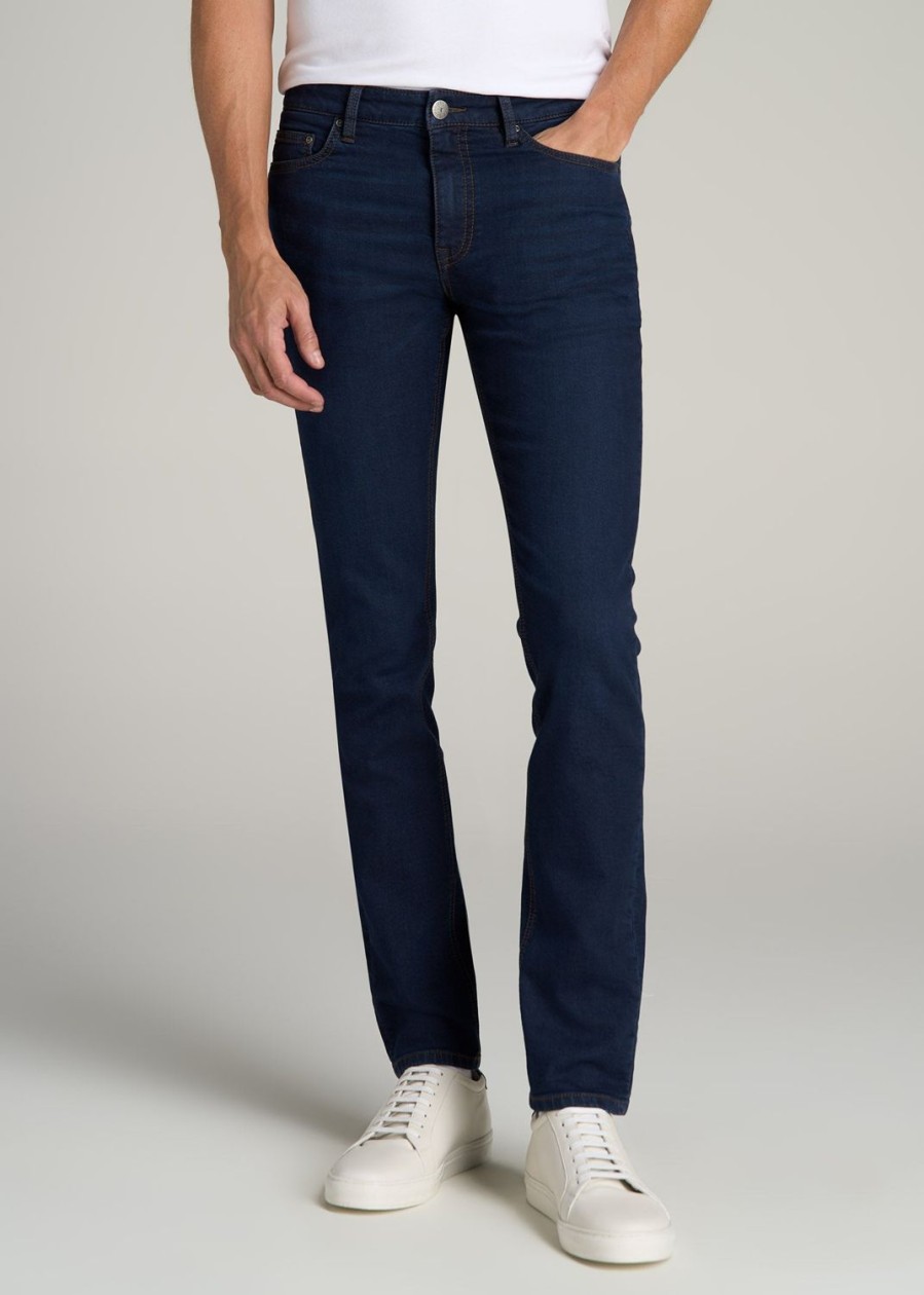 Men American Tall Jeans | Dylan Slim-Fit Fleeced Jeans For Tall Men In Rockies Blue