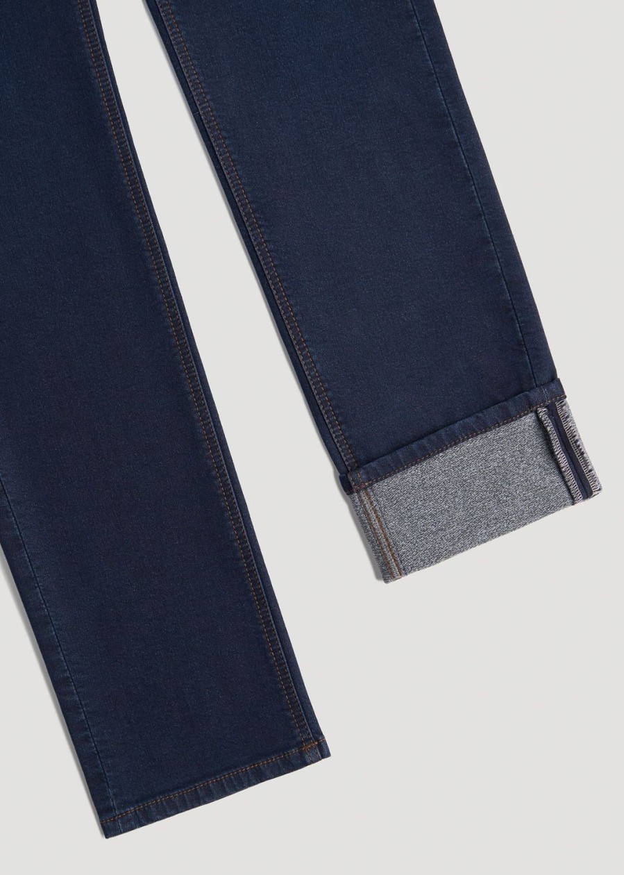 Men American Tall Jeans | Dylan Slim-Fit Fleeced Jeans For Tall Men In Rockies Blue