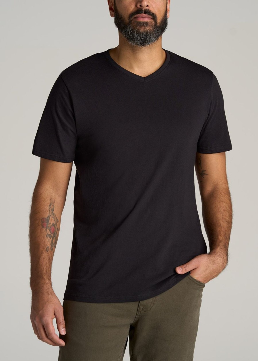 Men American Tall Tees + Tanks | The Everyday Regular-Fit V-Neck Tall Men'S T-Shirt In Black