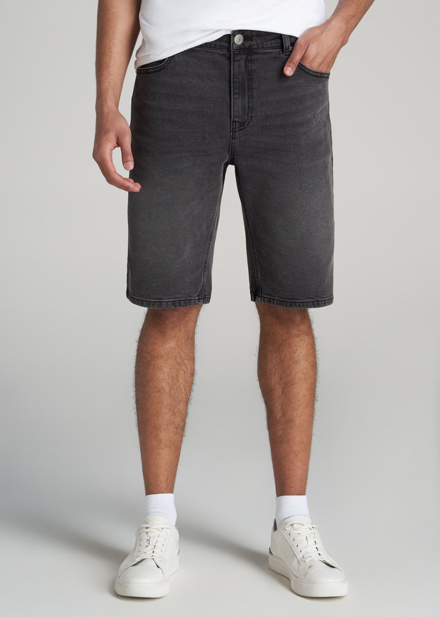 Men American Tall Shorts | Denim Shorts For Tall Men In Vintage Faded Black