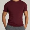 Men American Tall Tees + Tanks | The Essential Slim-Fit Crewneck Men'S Tall Tees In Garnet Red