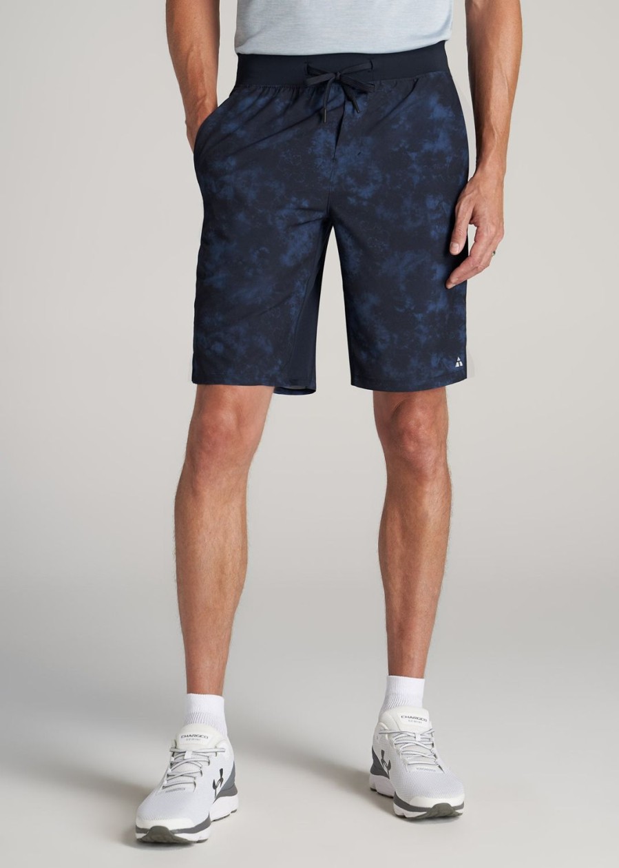 Men American Tall Shorts | A.T. Performance Woven Stretch Shorts For Tall Men In Navy Burst