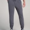 Men American Tall Athletic Pants | A.T. Performance Slim French Terry Joggers For Tall Men In Tech Charcoal Mix