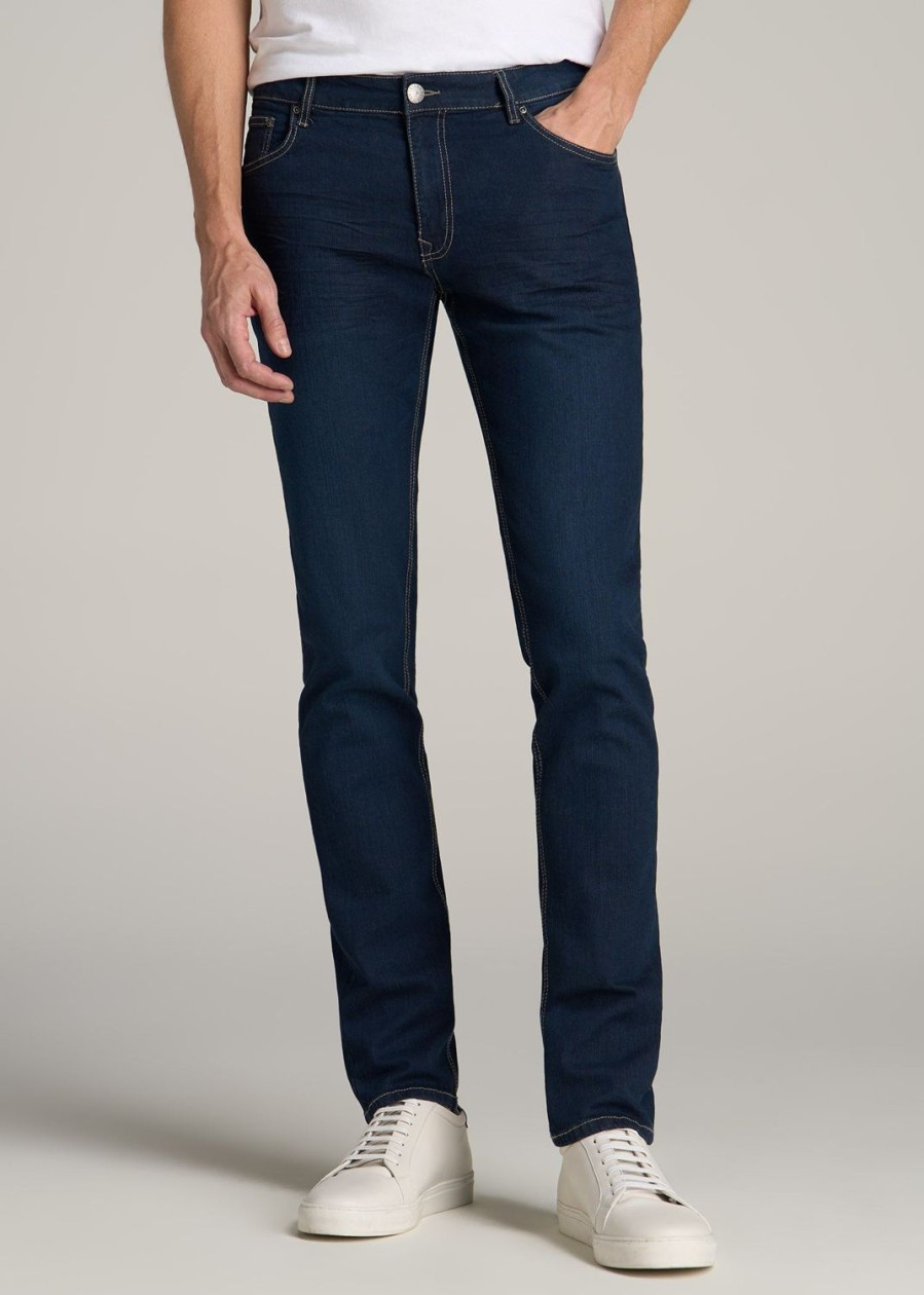 Men American Tall Jeans | Carman Tapered Jeans For Tall Men In Blue-Steel Blue Steel