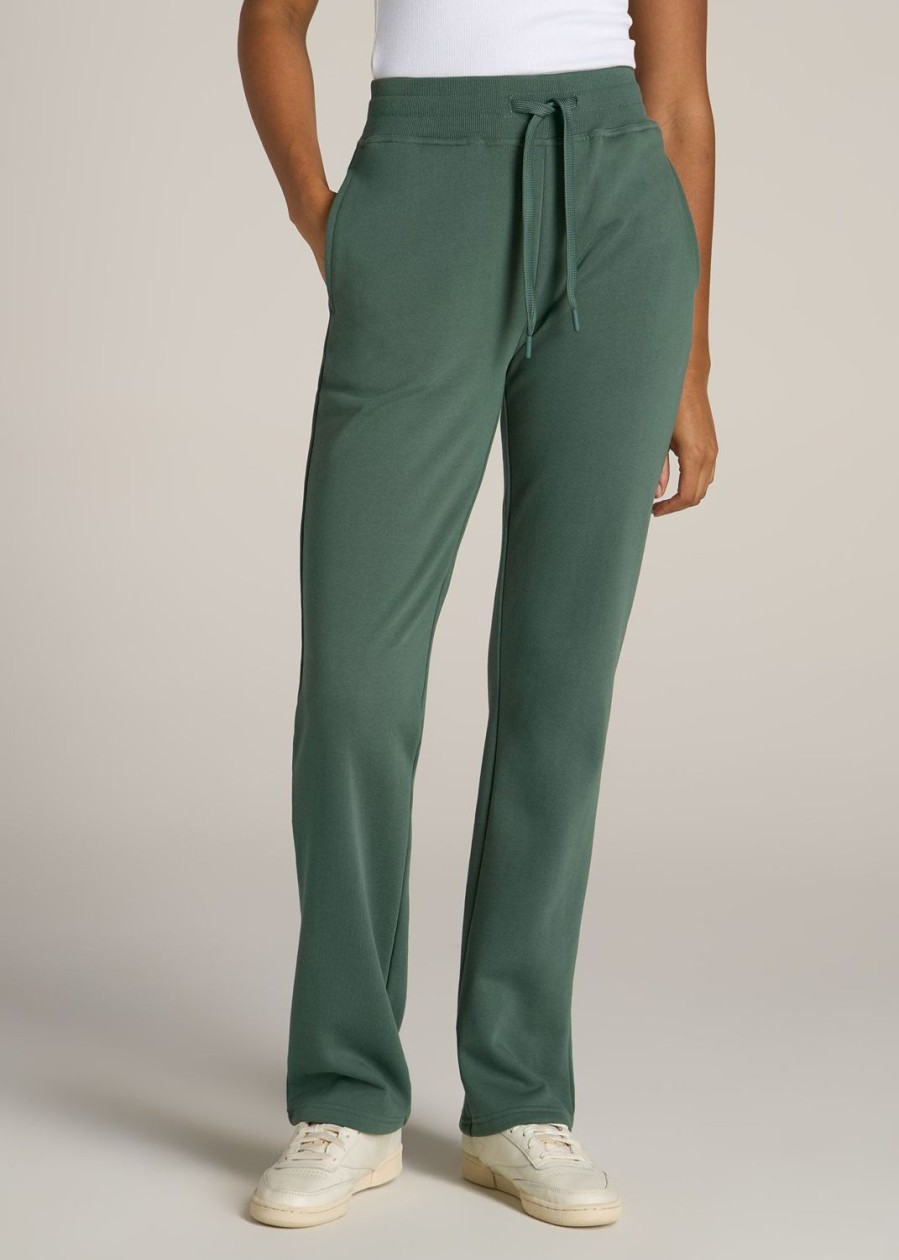 Women American Tall Athletic Pants | Wearever Fleece Open-Bottom Sweatpants For Tall Women In Fresh Sage