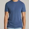 Men American Tall Tees + Tanks | Slub Tee In Tall Men'S Shirts Steel Blue