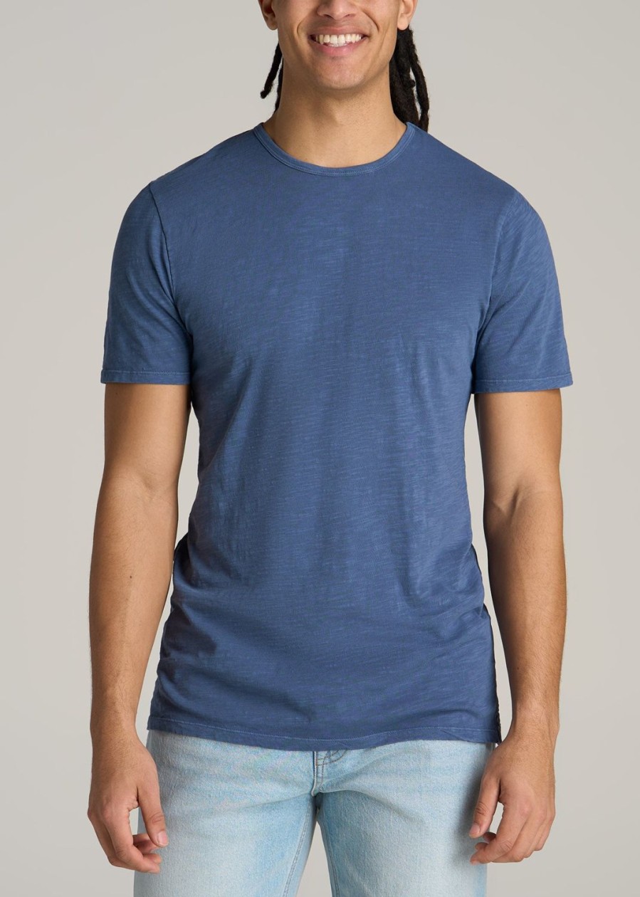 Men American Tall Tees + Tanks | Slub Tee In Tall Men'S Shirts Steel Blue