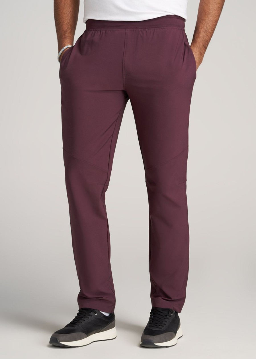 Men American Tall Athletic Pants | Men'S Tall Stretch Woven Training Pant In Maroon