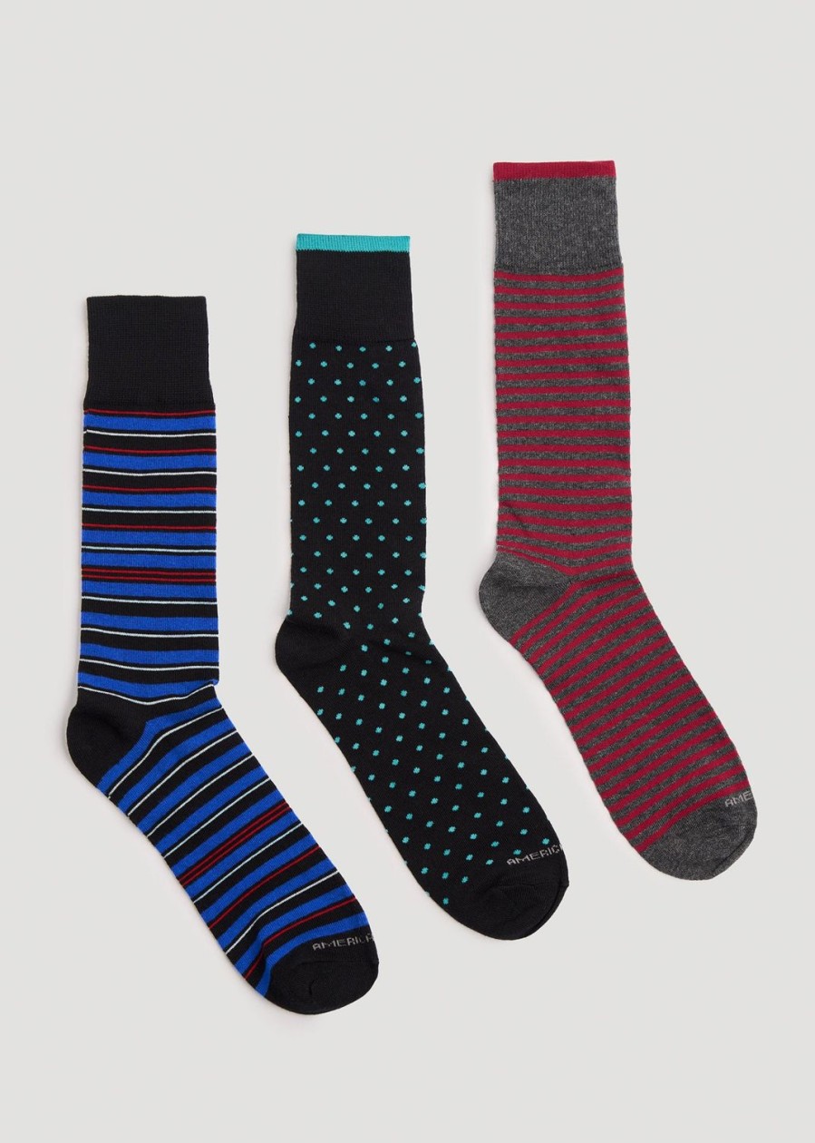 Men American Tall Socks | Men'S Xl Dress Socks (Size 14-17) | 3-Pack B