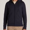 Men American Tall Hoodies + Sweatshirts | Hooded Sherpa Sweater For Tall Men In Patriot Blue