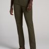 Men American Tall Pants + Chinos | Carman Tapered Fit Five Pocket Pants For Tall Men In Camo Green