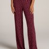 Women American Tall Athletic Pants | Wide Leg Women'S Tall Pajama Pants In Dark Cherry Cloud Print