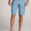 Men American Tall Shorts | Tall Board Shorts For Men In Teal Abstract