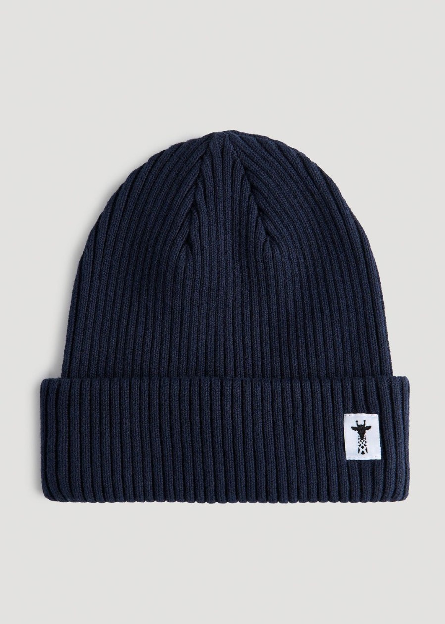 Men American Tall Other Accessories | Cotton Beanie In Navy