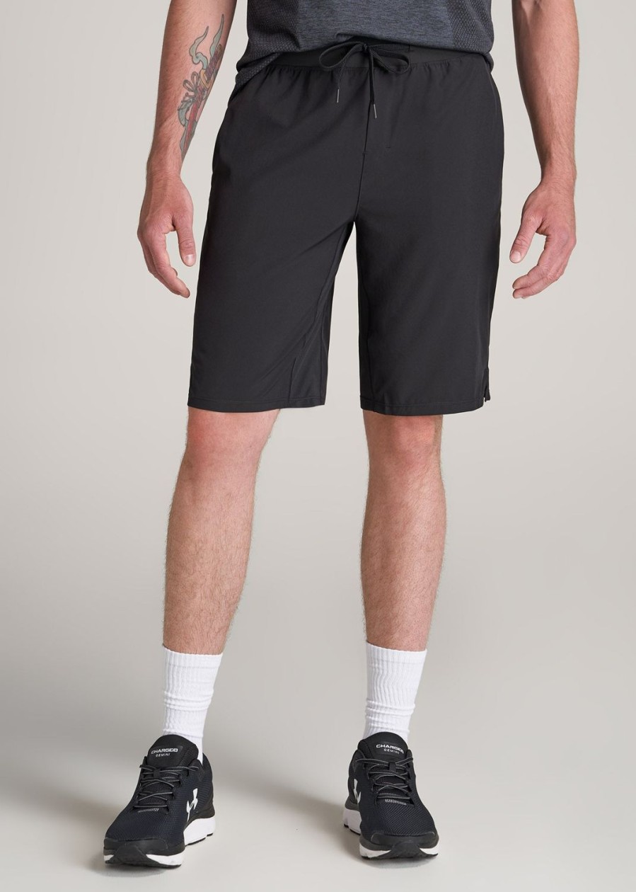 Men American Tall Shorts | A.T.Performance Woven Stretch Shorts For Tall Men In Black