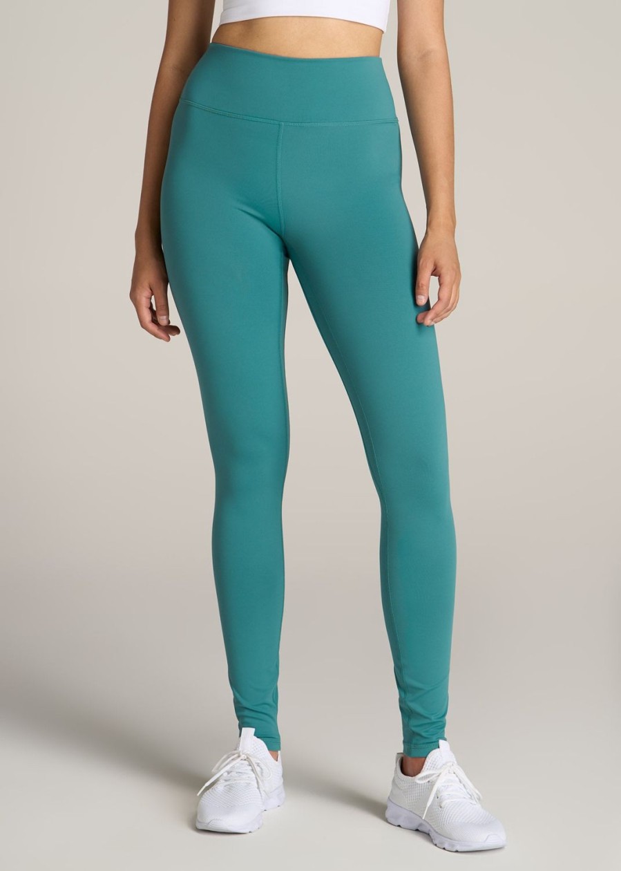 Women American Tall Athletic Pants | Movement High Rise Cheeky Leggings For Tall Women In Light Teal