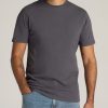 Men American Tall Tees + Tanks | Lj&S Men'S Tall Regular-Fit Crew Neck Tee In Flint Grey