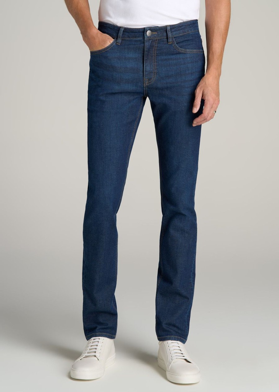 Men American Tall Jeans | Dylan Slim-Fit Fleeced Jeans For Tall Men In Colorado Blue Wash